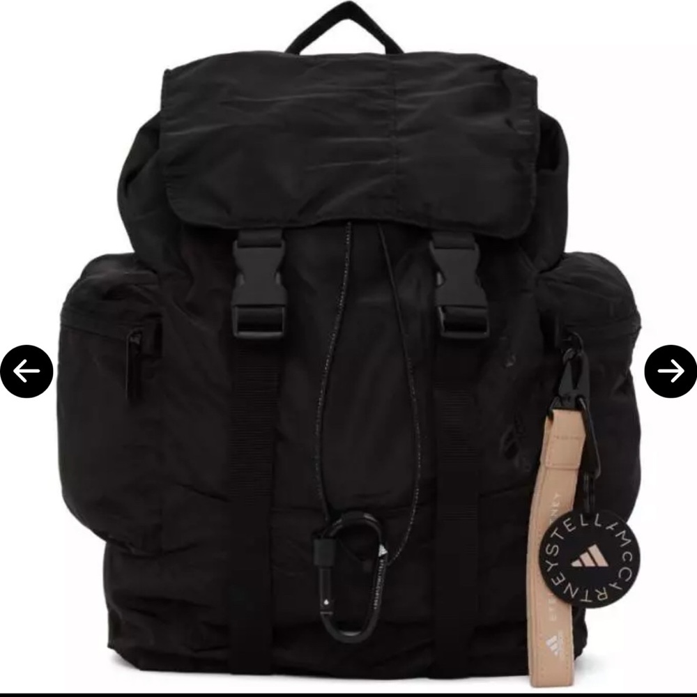 Stella McCartney / Adidas Black Backpack with Pink Accents
